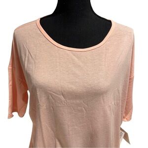 LulaRoe Irma Tunic Short Sleeve Soft Light Pink Salmon Lightweight Small 8-10 M